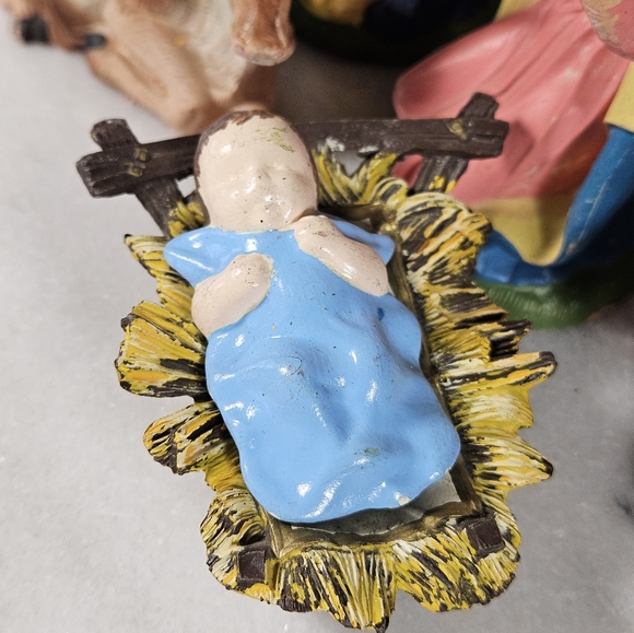 Vintage Fontanini 12 Piece Depose Italy Nativity Set Holy Family Christmas Decor